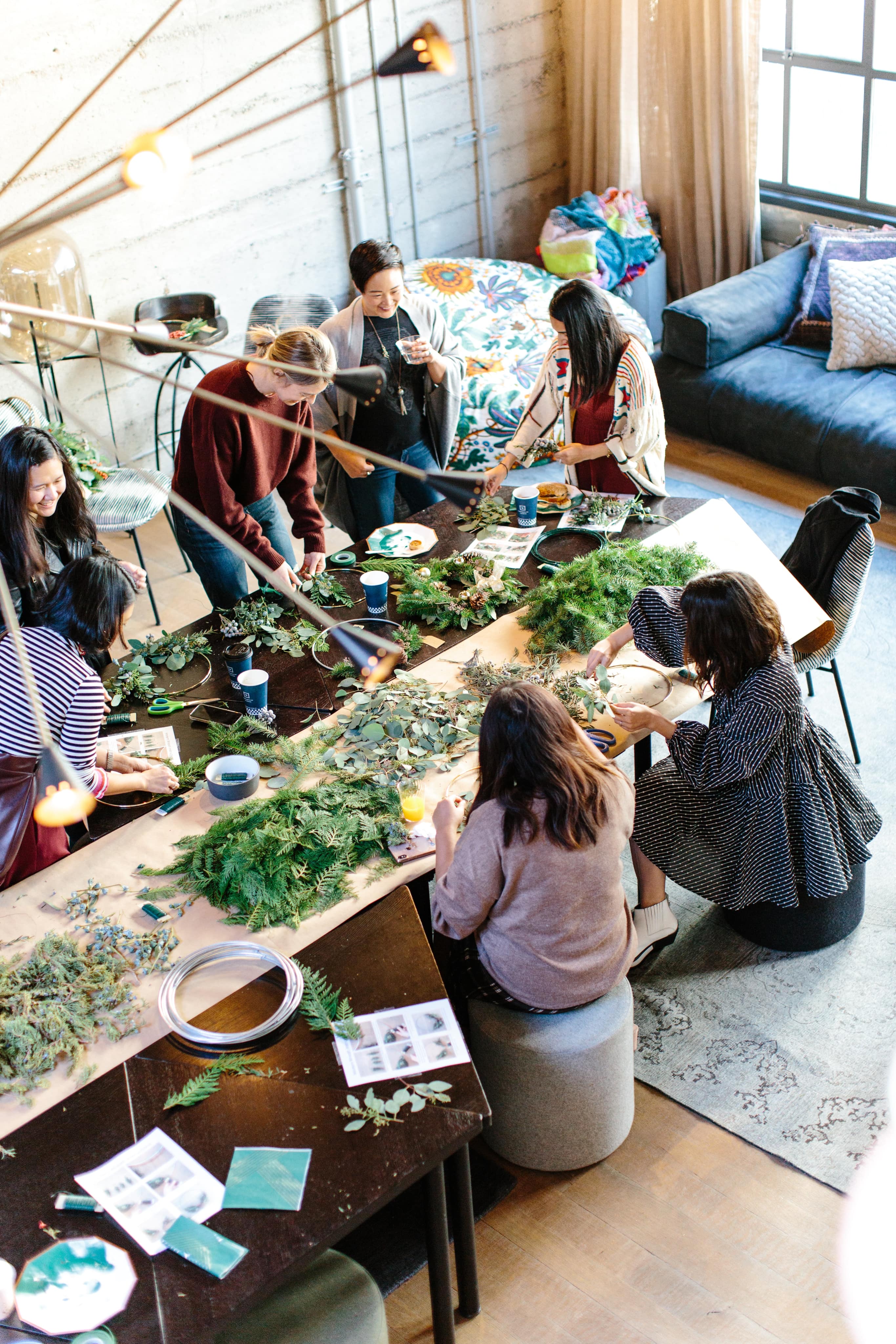 artists sitted around a table