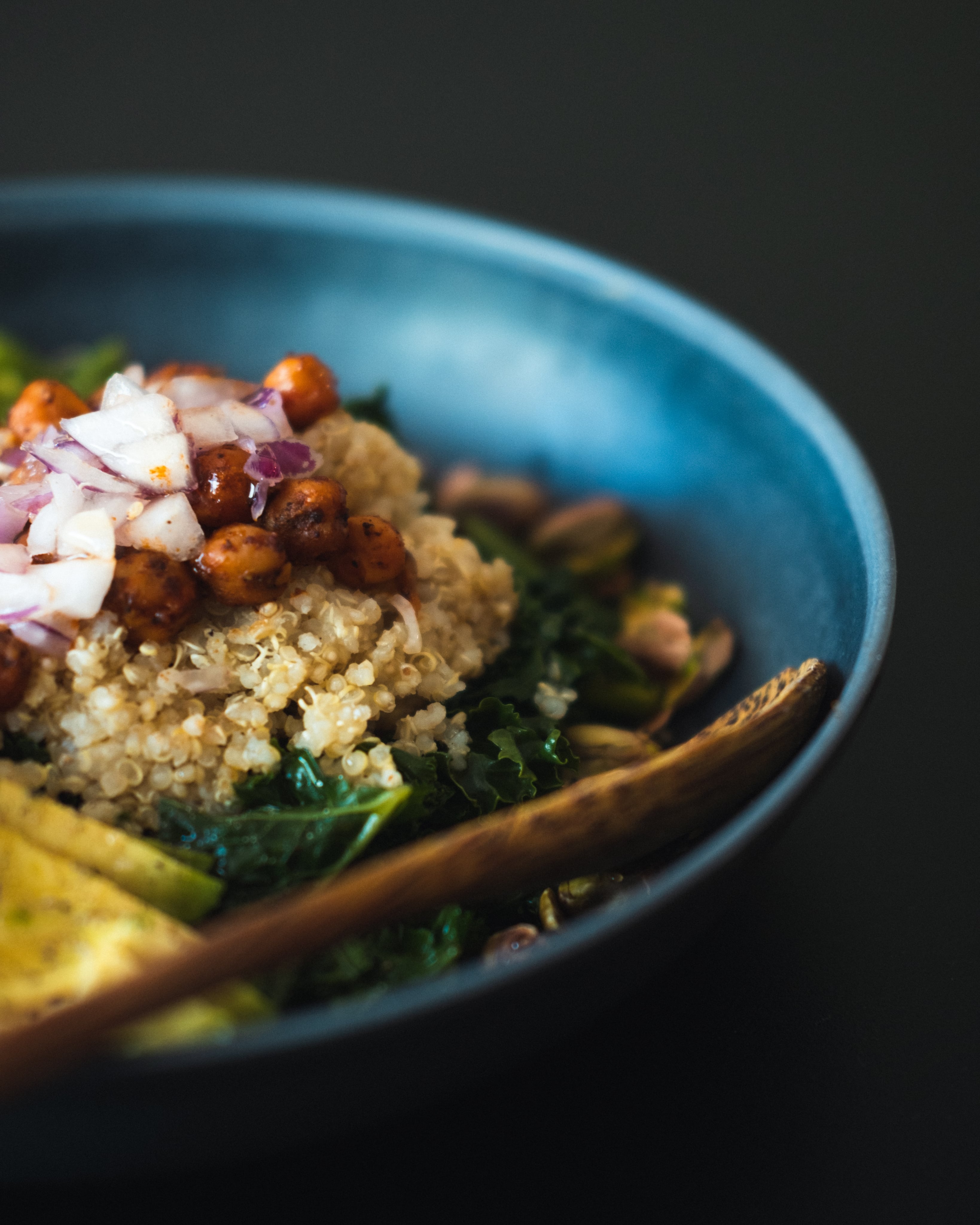 herb chicken with kale and quinoa salad