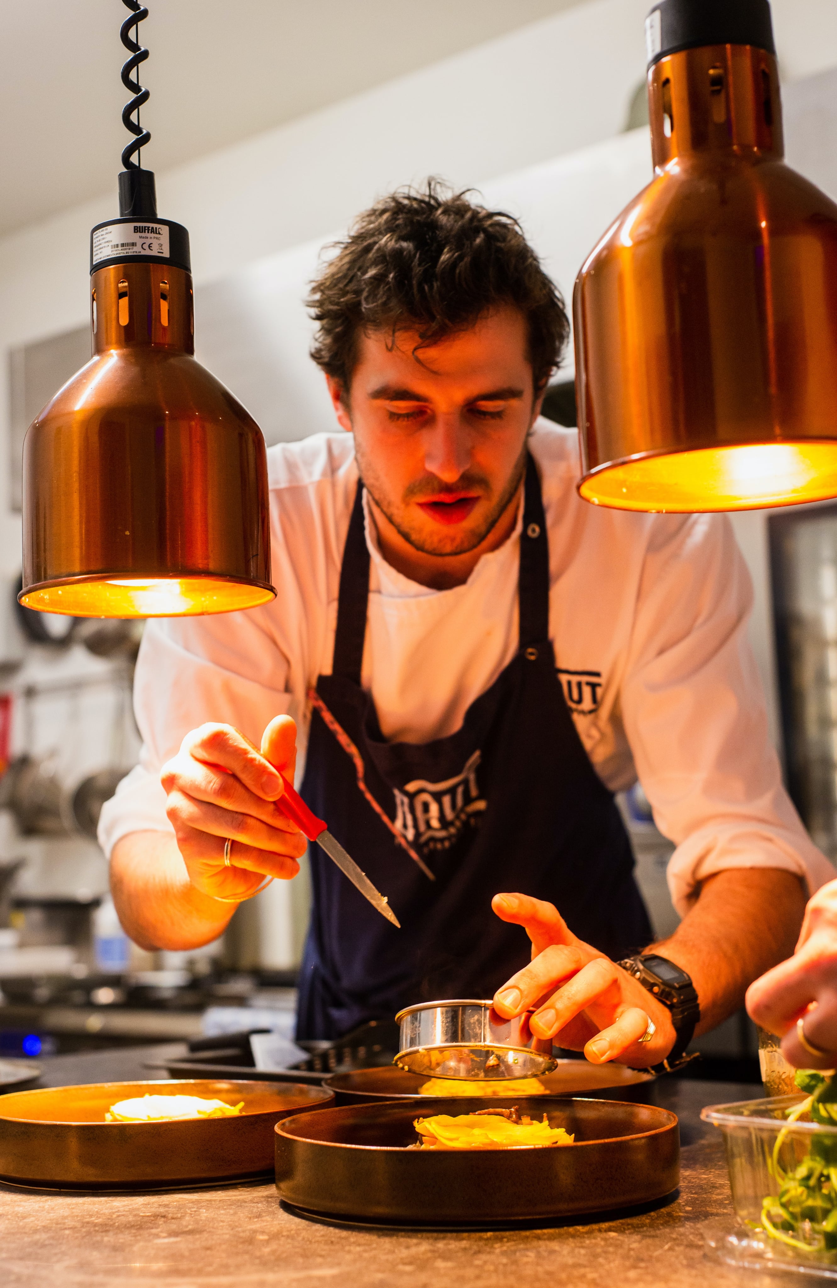 chef mixing a recipe