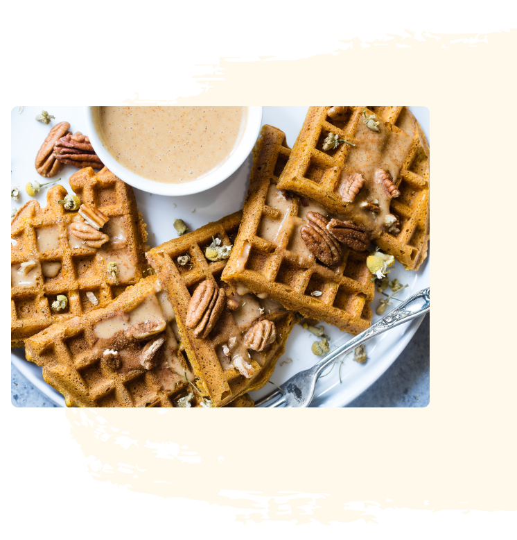 a plate of waffles